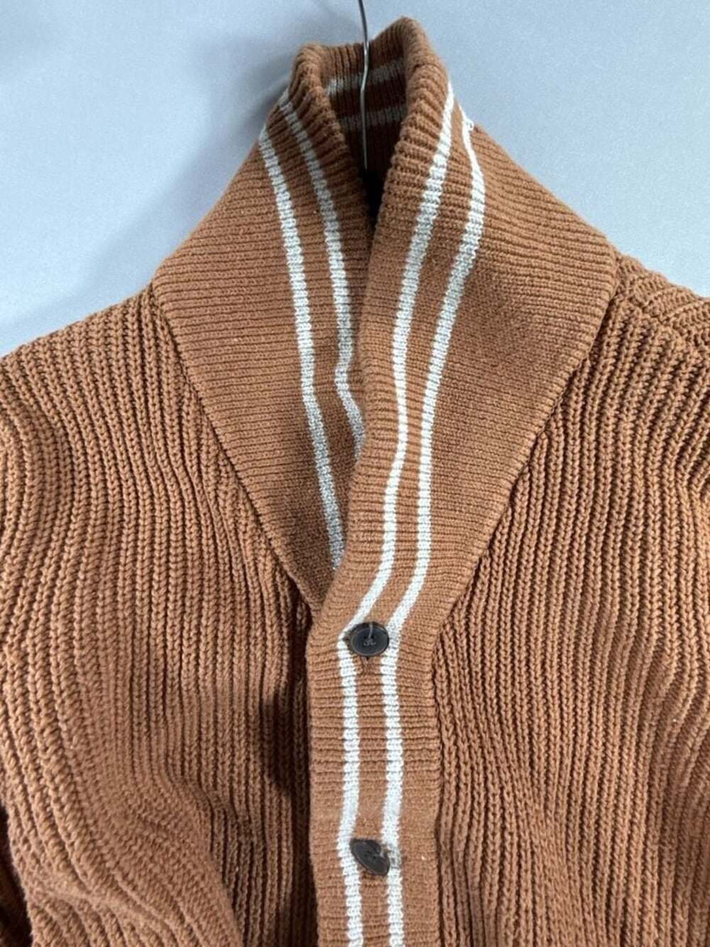 Sonoma Goods For Life Brown Shawl Collar Cardigan Sweater Grandpacore LG - Picture 8 of 9